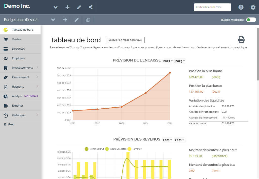 Budgeto application screenshot